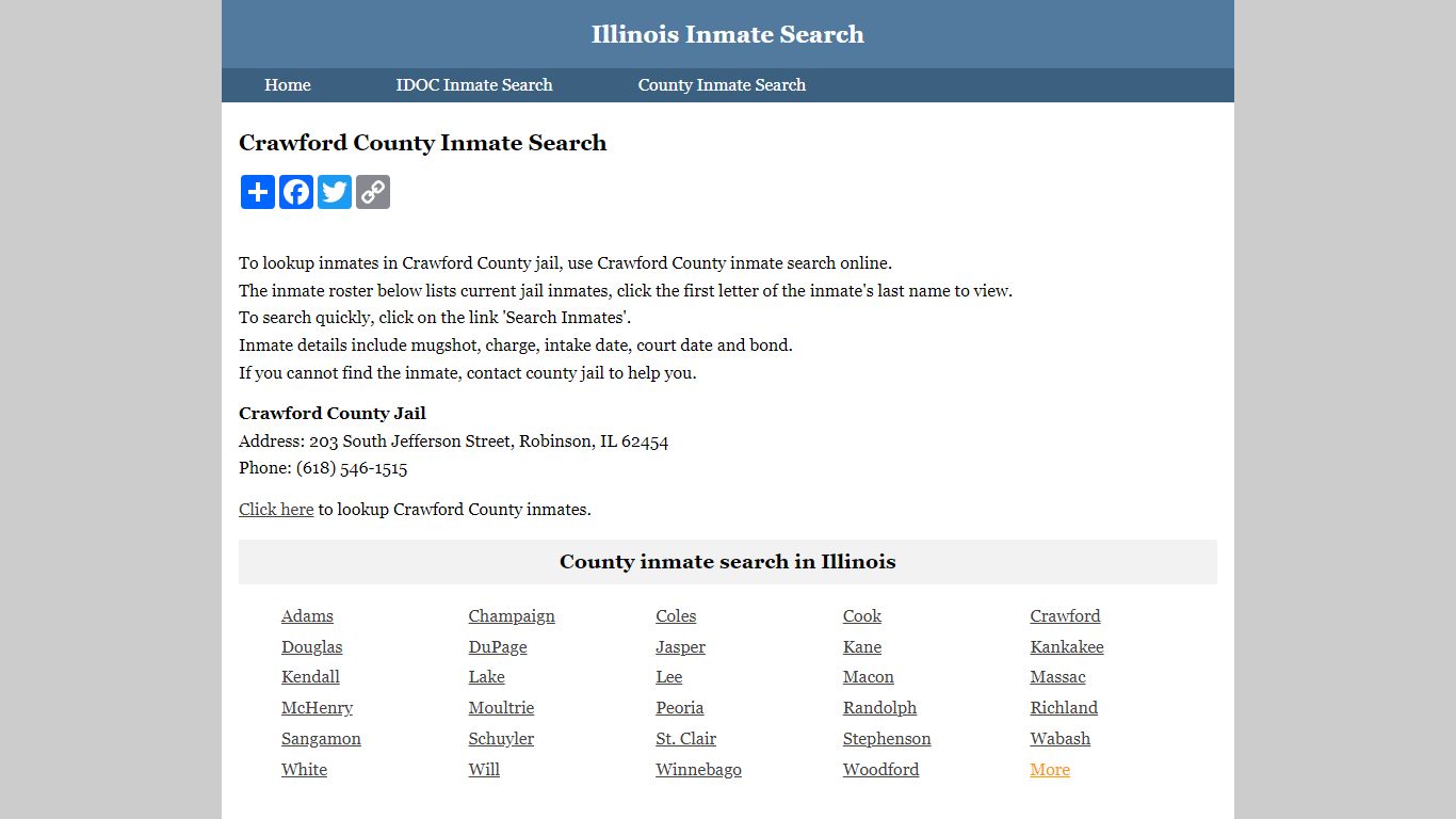 Crawford County Inmate Search